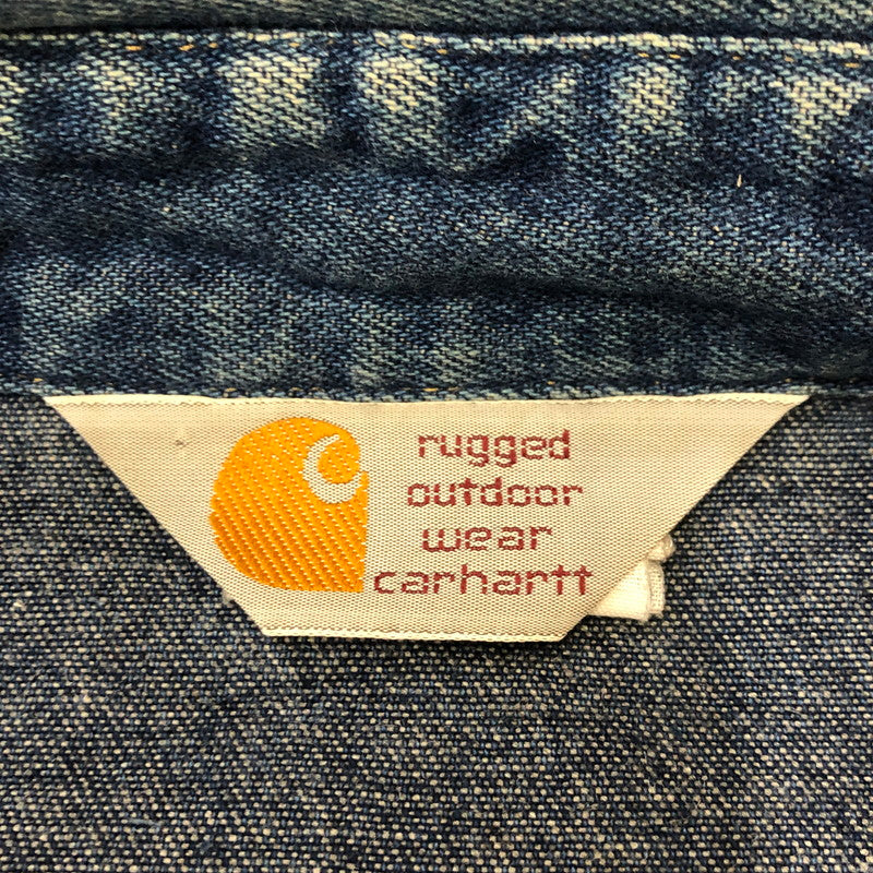【中古品】【メンズ】 Carhartt カーハート L/S DENIM WESTERN SHIRT ロングスリーブ デニムウエスタンシャツ 長袖 トップス 145-250419-kk-16-fuz サイズ：表記不明 下記参照 カラー：インディゴ 万代Net店