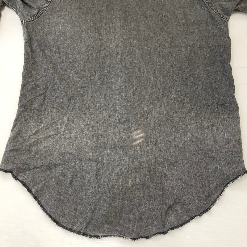【現状渡し品】【メンズ】 Wrangler ラングラー 80's DENIM WESTERN SHIRT VINTAGE 80年代 デニムウエスタンシャツ 長袖 トップス ヴィンテージ 145-250419-kk-12-tei サイズ：16.5 カラー：グレー 万代Net店