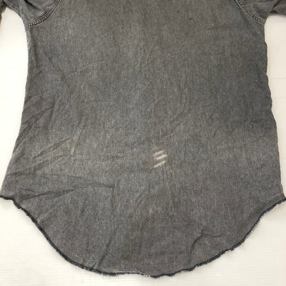 【現状渡し品】【メンズ】 Wrangler ラングラー 80's DENIM WESTERN SHIRT VINTAGE 80年代 デニムウエスタンシャツ 長袖 トップス ヴィンテージ 145-250419-kk-12-tei サイズ：16.5 カラー：グレー 万代Net店