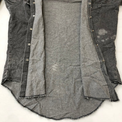 【現状渡し品】【メンズ】 Wrangler ラングラー 80's DENIM WESTERN SHIRT VINTAGE 80年代 デニムウエスタンシャツ 長袖 トップス ヴィンテージ 145-250419-kk-12-tei サイズ：16.5 カラー：グレー 万代Net店