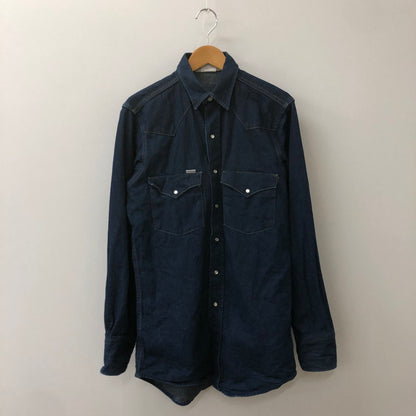 【中古品】【メンズ】 Carhartt カーハート L/S DENIM WESTERN SHIRT ロングスリーブ デニムウエスタンシャツ 長袖 トップス 145-250419-kk-17-tei サイズ：15.5 カラー：インディゴ 万代Net店