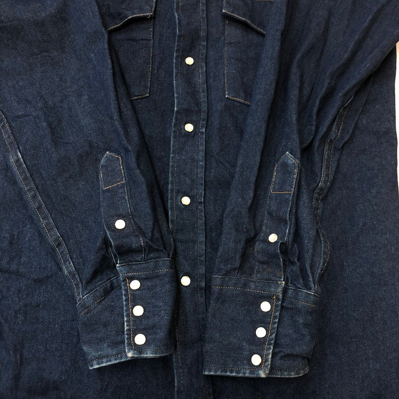【中古品】【メンズ】 Carhartt カーハート L/S DENIM WESTERN SHIRT ロングスリーブ デニムウエスタンシャツ 長袖 トップス 145-250419-kk-17-tei サイズ：15.5 カラー：インディゴ 万代Net店