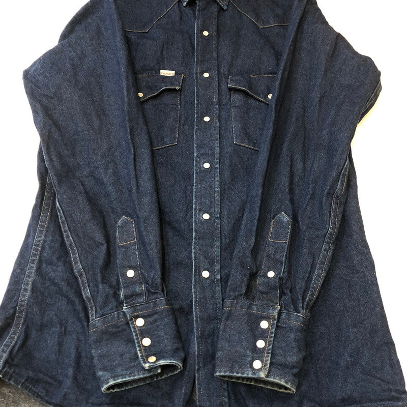 【中古品】【メンズ】 Carhartt カーハート L/S DENIM WESTERN SHIRT ロングスリーブ デニムウエスタンシャツ 長袖 トップス 145-250419-kk-17-tei サイズ：15.5 カラー：インディゴ 万代Net店