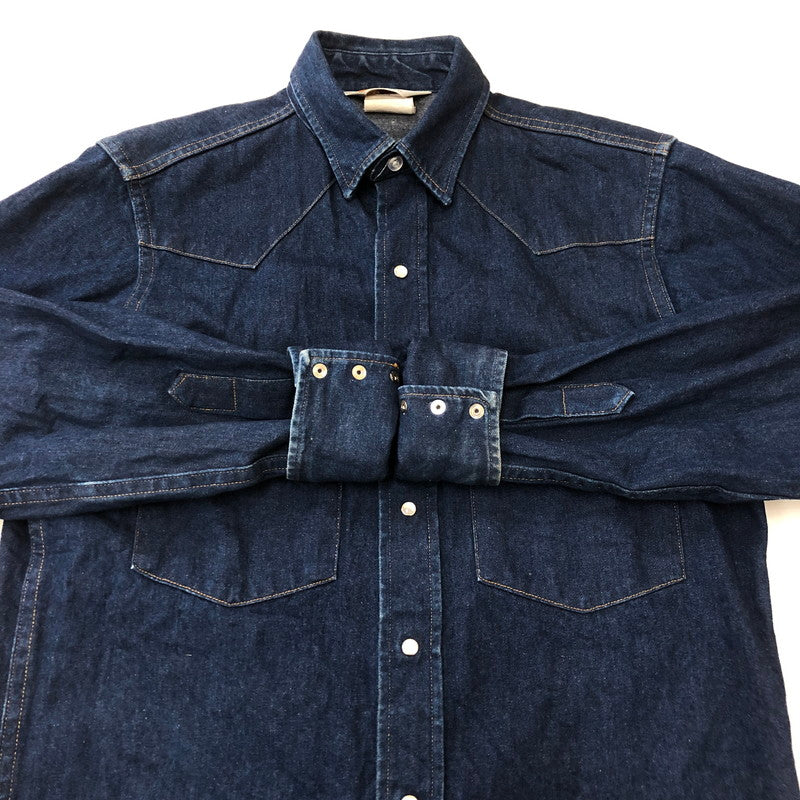 【中古品】【メンズ】 Carhartt カーハート L/S DENIM WESTERN SHIRT ロングスリーブ デニムウエスタンシャツ 長袖 トップス 145-250419-kk-17-tei サイズ：15.5 カラー：インディゴ 万代Net店