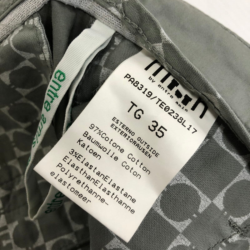 【中古品】【メンズ】 ENTRE AMIS アントレアアミ CENTER PRESS SLACKS スラックス ボタンフライ コットンパンツ チノパン テーパード タグ付き 158-250422-nm-02-tei サイズ：35 カラー：カーキ/オリーブ系 万代Net店