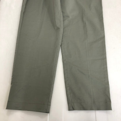 【中古品】【メンズ】 ENTRE AMIS アントレアアミ CENTER PRESS SLACKS スラックス ボタンフライ コットンパンツ チノパン テーパード タグ付き 158-250422-nm-02-tei サイズ：35 カラー：カーキ/オリーブ系 万代Net店