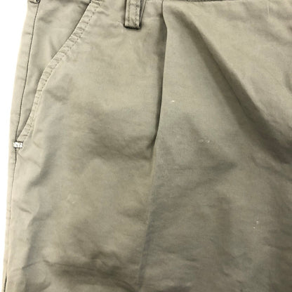 【中古品】【メンズ】 ENTRE AMIS アントレアアミ CENTER PRESS SLACKS スラックス ボタンフライ コットンパンツ チノパン テーパード タグ付き 158-250422-nm-02-tei サイズ：35 カラー：カーキ/オリーブ系 万代Net店