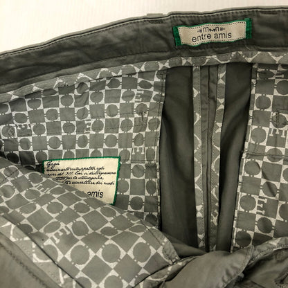 【中古品】【メンズ】 ENTRE AMIS アントレアアミ CENTER PRESS SLACKS スラックス ボタンフライ コットンパンツ チノパン テーパード タグ付き 158-250422-nm-02-tei サイズ：35 カラー：カーキ/オリーブ系 万代Net店