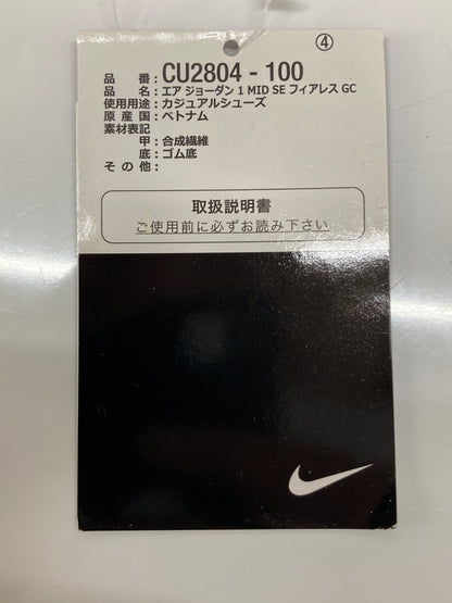 【中古品】【メンズ】 NIKE ナイキ × CLOT クロット 別注 コラボ AIR JORDAN 1 MID SE FEARLESS CU2804-100 エアジョーダン 1 ミッド シーズナルエディション フィアレス スニーカー 靴 160-260718-kk-34-hon カラー：WHITE/BLACK-RED 万代Net店