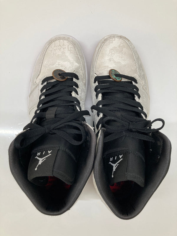 【中古品】【メンズ】 NIKE ナイキ × CLOT クロット 別注 コラボ AIR JORDAN 1 MID SE FEARLESS CU2804-100 エアジョーダン 1 ミッド シーズナルエディション フィアレス スニーカー 靴 160-260718-kk-34-hon カラー：WHITE/BLACK-RED 万代Net店