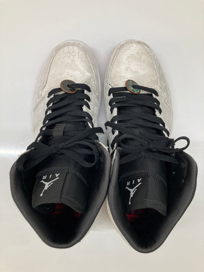 【中古品】【メンズ】 NIKE ナイキ × CLOT クロット 別注 コラボ AIR JORDAN 1 MID SE FEARLESS CU2804-100 エアジョーダン 1 ミッド シーズナルエディション フィアレス スニーカー 靴 160-260718-kk-34-hon カラー：WHITE/BLACK-RED 万代Net店