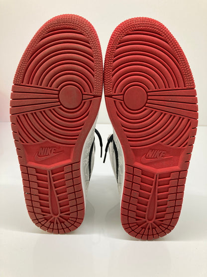 【中古品】【メンズ】 NIKE ナイキ × CLOT クロット 別注 コラボ AIR JORDAN 1 MID SE FEARLESS CU2804-100 エアジョーダン 1 ミッド シーズナルエディション フィアレス スニーカー 靴 160-260718-kk-34-hon カラー：WHITE/BLACK-RED 万代Net店