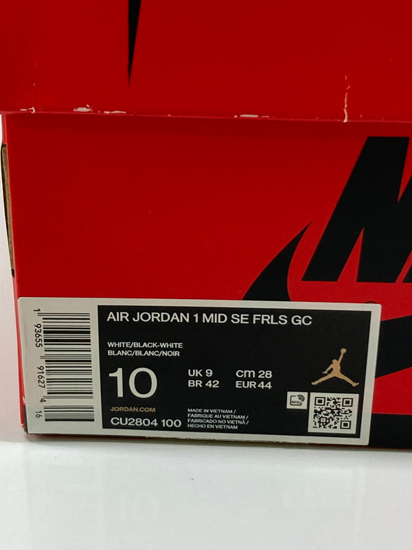 【中古品】【メンズ】 NIKE ナイキ × CLOT クロット 別注 コラボ AIR JORDAN 1 MID SE FEARLESS CU2804-100 エアジョーダン 1 ミッド シーズナルエディション フィアレス スニーカー 靴 160-260718-kk-34-hon カラー：WHITE/BLACK-RED 万代Net店