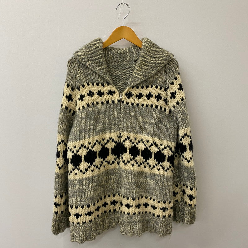 【中古品】【メンズ】 UNKNOWN VINTAGE COWICHAN SWEATER ヴィンテージ カウチンセーター トップス ニット LIGHTNING ZIP 145-250417-kk-16-tei サイズ：表記無し 下記参照 カラー：グレー 万代Net店