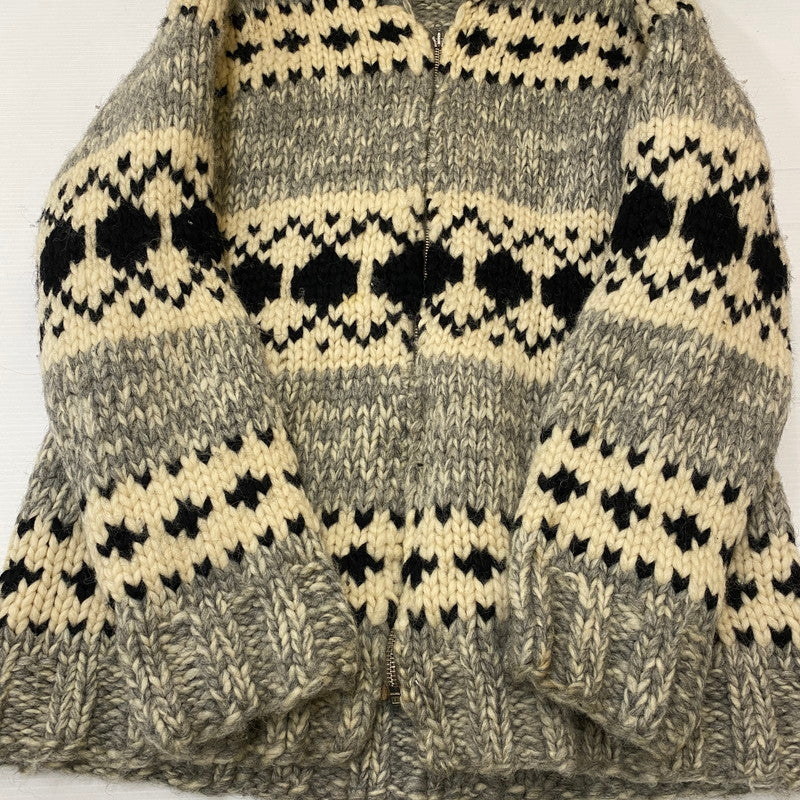 【中古品】【メンズ】 UNKNOWN VINTAGE COWICHAN SWEATER ヴィンテージ カウチンセーター トップス ニット LIGHTNING ZIP 145-250417-kk-16-tei サイズ：表記無し 下記参照 カラー：グレー 万代Net店