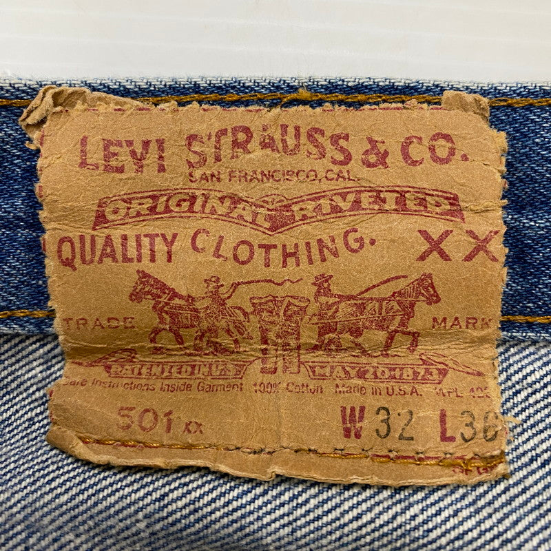 【中古品】【メンズ】 Levi's リーバイス 90’s 501XX REMAKE DENIM PANTS 90年代 501XX リメイク デニムパンツ ボトムス ジーンズ ボタン裏刻印 555 USA製 156-250417-kk-24-tei サイズ：32 カラー：ライトインディゴ 万代Net店