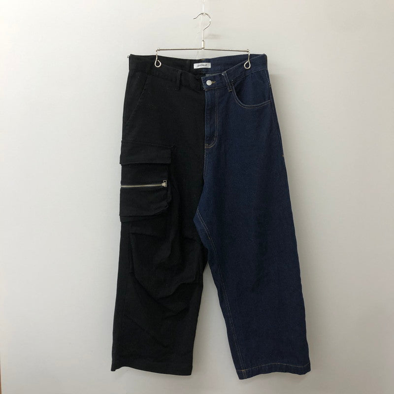 【中古品】【メンズ】 ANDRAP アンドラップ COMBINATION PANTS 251MADPT02 コンビネーションパンツ ボトムス 158-250421-kk-30-tei サイズ：L カラー：インディゴ/ブラック 万代Net店