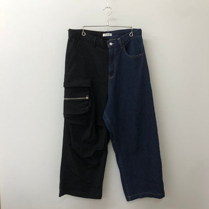 【中古品】【メンズ】 ANDRAP アンドラップ COMBINATION PANTS 251MADPT02 コンビネーションパンツ ボトムス 158-250421-kk-30-tei サイズ：L カラー：インディゴ/ブラック 万代Net店