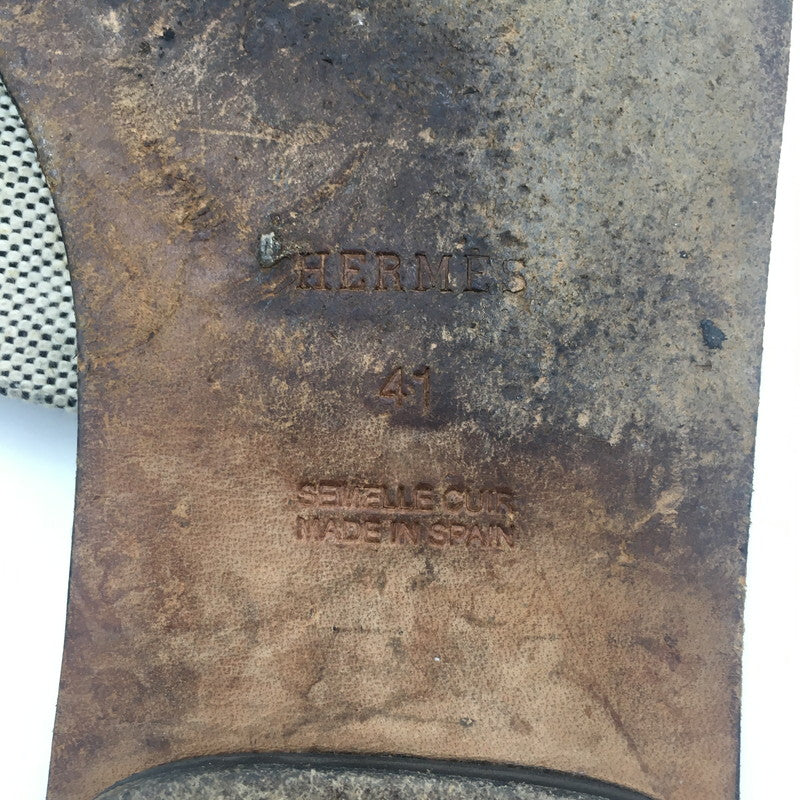 【現状渡し品】【メンズ】 HERMES エルメス IZMIR SANDAL イズミール サンダル 靴 183-250609-KS-07-tei サイズ：41 カラー：ブラック 万代Net店