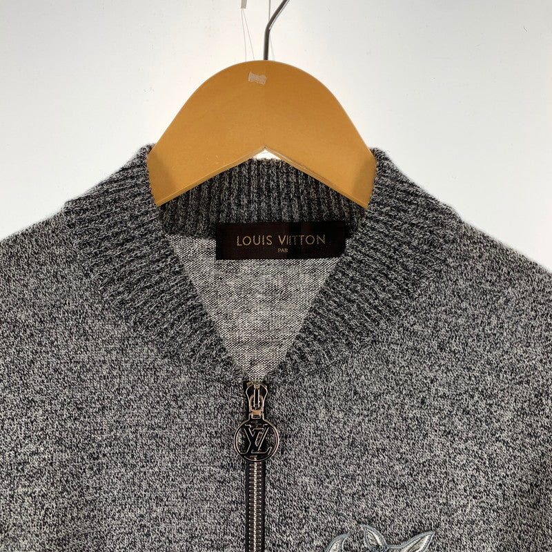 【中古品】【メンズ】 LOUIS VUITTON × CHAPMAN BROTHERS ルイヴィトン チャップマン ブラザーズ RM171M OCH HBN20W 17SS CHAPMAN RHINOCEROS SWEATER ジップアップ カーディガン トップス 長袖 古着 179-260607-mh-27-fuz サイズ：L カラー：グレー 万代Net店