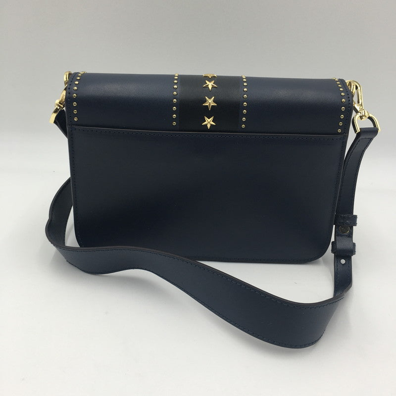 【中古品】【レディース】 Michael Kors マイケルコース SLOAN EDITOR STAR STUDDED LEATHER SHOULDER BAG 30F7GS9L3Y ソラン エディタ スター スタッズ ショルダーバッグ カバン 188-250608-KS-07-tei カラー：ネイビー 万代Net店
