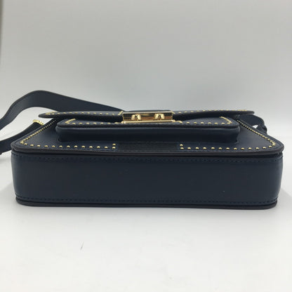 【中古品】【レディース】 Michael Kors マイケルコース SLOAN EDITOR STAR STUDDED LEATHER SHOULDER BAG 30F7GS9L3Y ソラン エディタ スター スタッズ ショルダーバッグ カバン 188-250608-KS-07-tei カラー：ネイビー 万代Net店