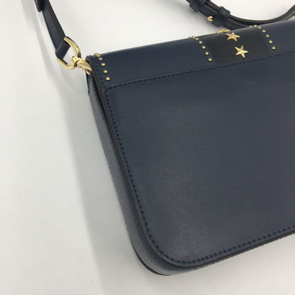 【中古品】【レディース】 Michael Kors マイケルコース SLOAN EDITOR STAR STUDDED LEATHER SHOULDER BAG 30F7GS9L3Y ソラン エディタ スター スタッズ ショルダーバッグ カバン 188-250608-KS-07-tei カラー：ネイビー 万代Net店