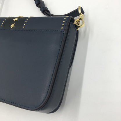 【中古品】【レディース】 Michael Kors マイケルコース SLOAN EDITOR STAR STUDDED LEATHER SHOULDER BAG 30F7GS9L3Y ソラン エディタ スター スタッズ ショルダーバッグ カバン 188-250608-KS-07-tei カラー：ネイビー 万代Net店