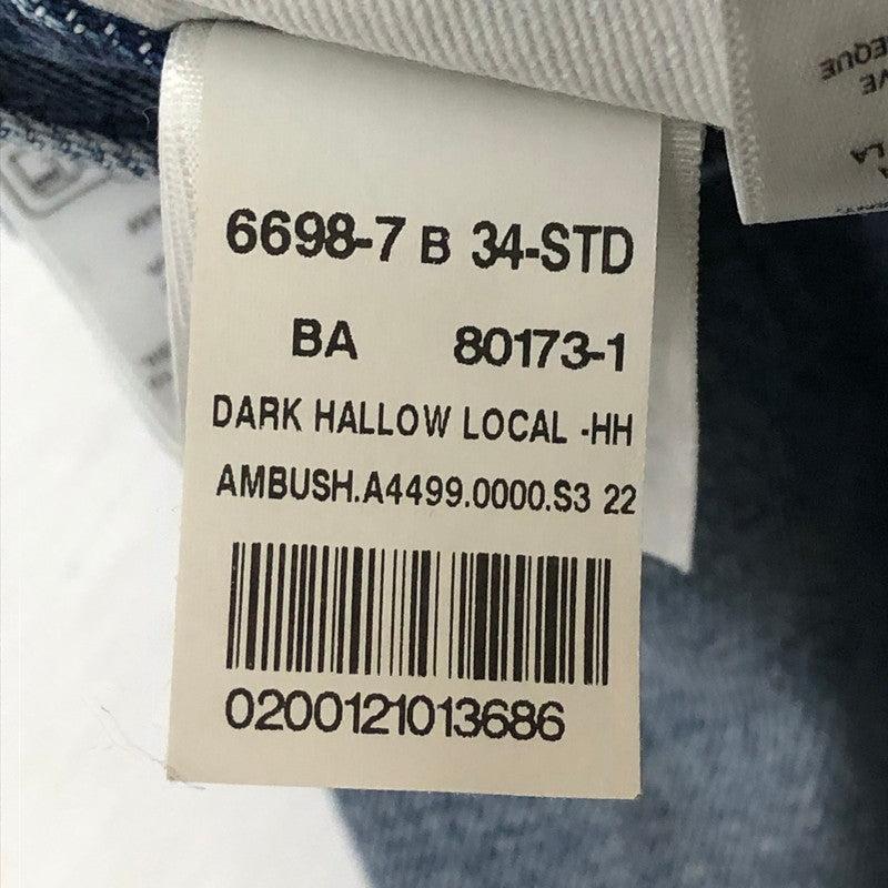 【中古品】【メンズ】 AMBUSH アンブッシュ × LEVI'S リーバイス 別注 コラボ 23SS BIKER JEANS A4499-0000 バイカー ジーンズ デニムパンツ ボトムス 151-250426-yo-29-tei サイズ：34 カラー：ライトインディゴ 万代Net店