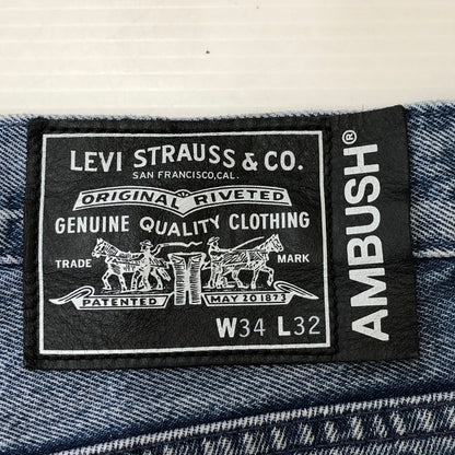【中古品】【メンズ】 AMBUSH アンブッシュ × LEVI'S リーバイス 別注 コラボ 23SS BIKER JEANS A4499-0000 バイカー ジーンズ デニムパンツ ボトムス 151-250426-yo-29-tei サイズ：34 カラー：ライトインディゴ 万代Net店