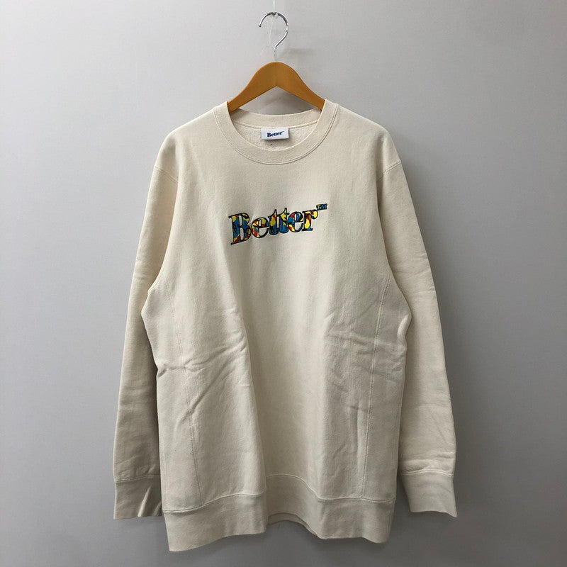 【中古品】【メンズ】 BETTER GIFT SHOP ベターギフトショップ 20SS LOGO CREWNECK SWEAT ロゴ クルーネック スウェット トレーナー 長袖 トップス 147-250426-yo-21-tei サイズ：XL カラー：ナチュラル 万代Net店