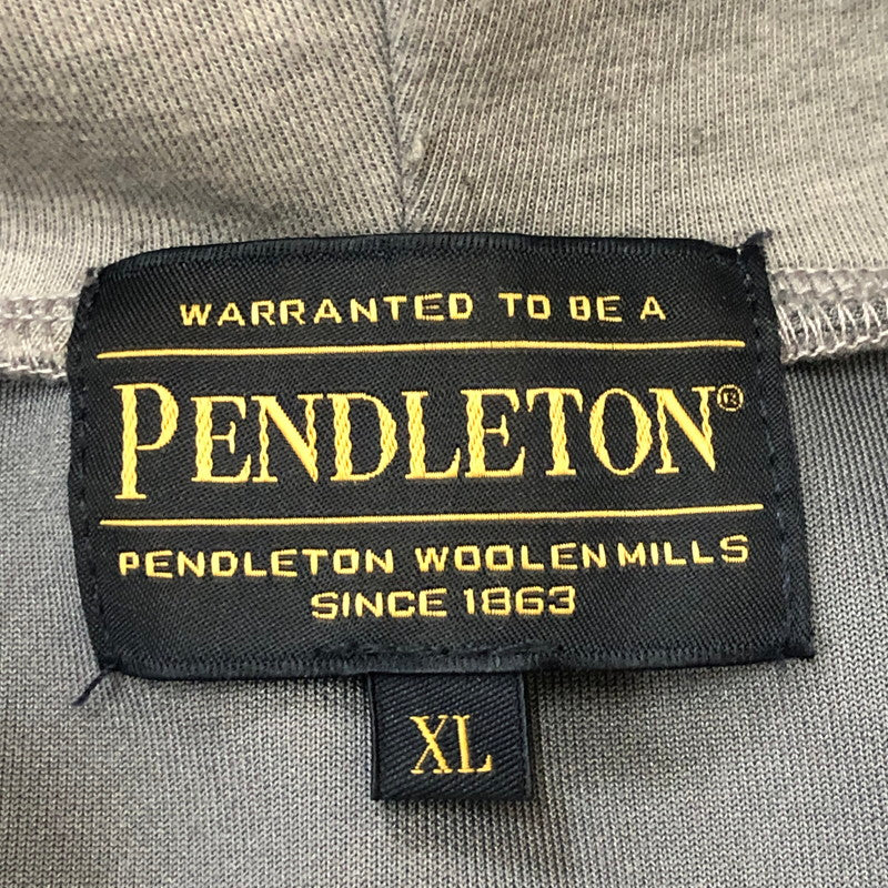 【中古品】【メンズ】 PENDLETON ペンドルトン × JEANS FACTORY ジーンズファクトリー 別注 コラボ NATIVE CARDBOARD KNIT SWEAT PARKA 4475-7237 ネイティブ柄 ダンボールニット スウェット パーカー トップス 145-250426-yo-20-tei サイズ：XL カラー：グレー 万代Net店