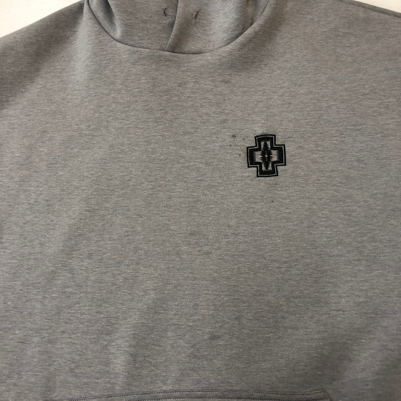 【中古品】【メンズ】 PENDLETON ペンドルトン × JEANS FACTORY ジーンズファクトリー 別注 コラボ NATIVE CARDBOARD KNIT SWEAT PARKA 4475-7237 ネイティブ柄 ダンボールニット スウェット パーカー トップス 145-250426-yo-20-tei サイズ：XL カラー：グレー 万代Net店
