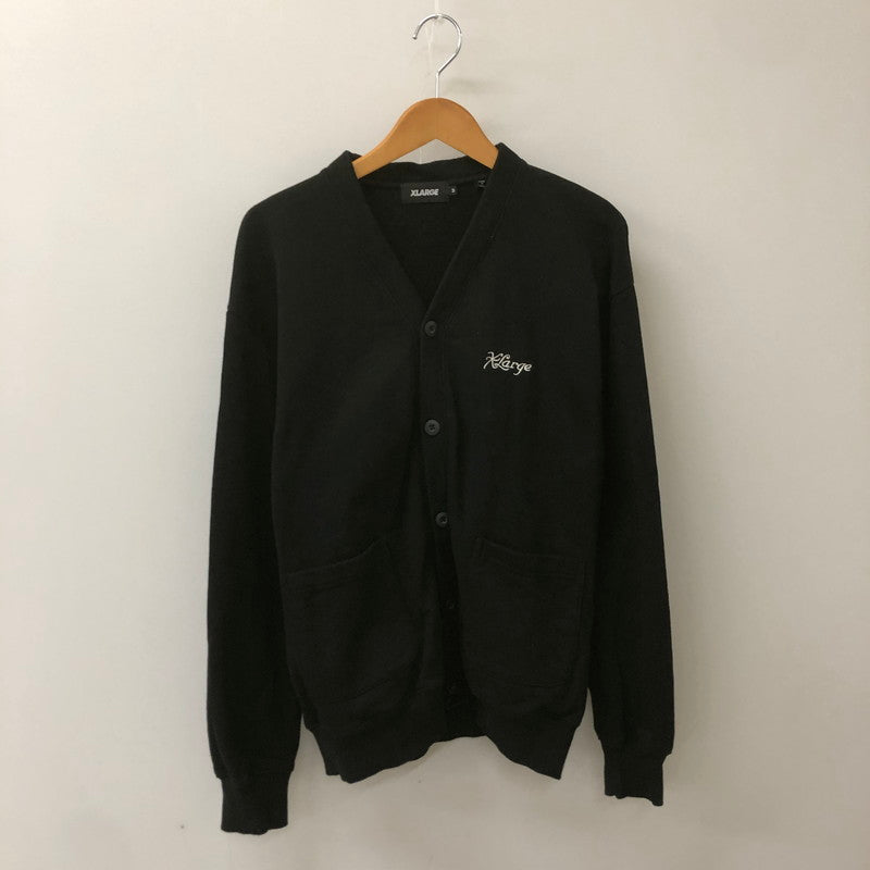 【中古品】【メンズ】 XLARGE エクストララージ EMBROIDERY SWEAT CARDIGAN 101251013002 エンブロイダリー スウェットカーディガン トップス 142-250430-kk-34-tei サイズ：M カラー：ブラック 万代Net店
