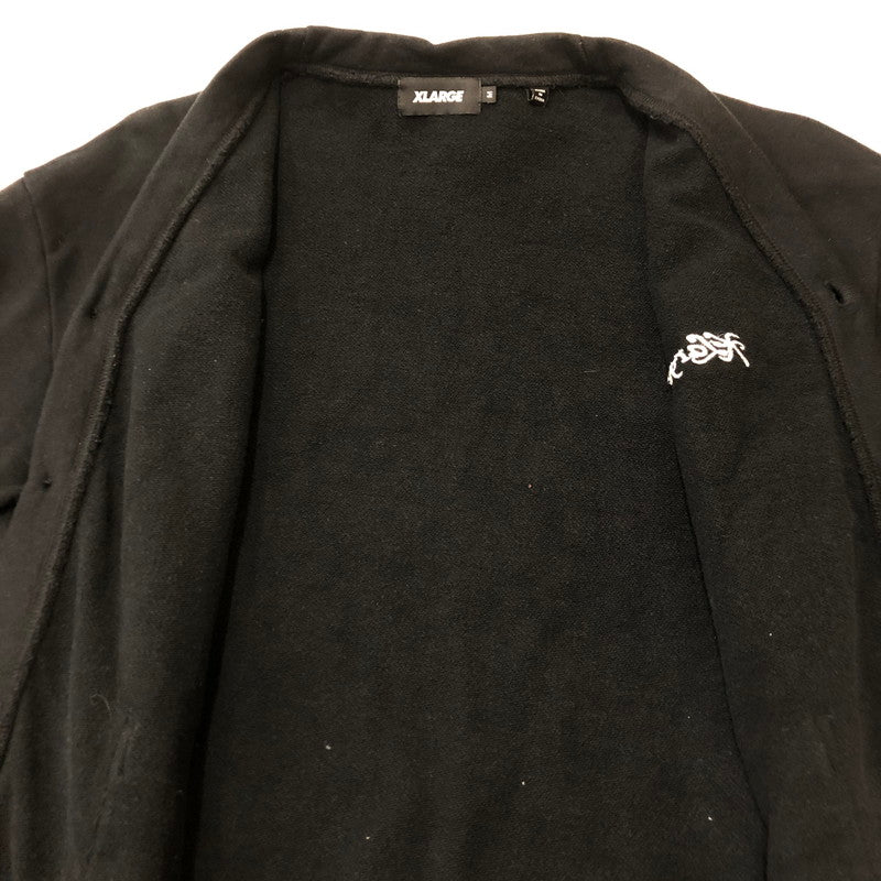 【中古品】【メンズ】 XLARGE エクストララージ EMBROIDERY SWEAT CARDIGAN 101251013002 エンブロイダリー スウェットカーディガン トップス 142-250430-kk-34-tei サイズ：M カラー：ブラック 万代Net店