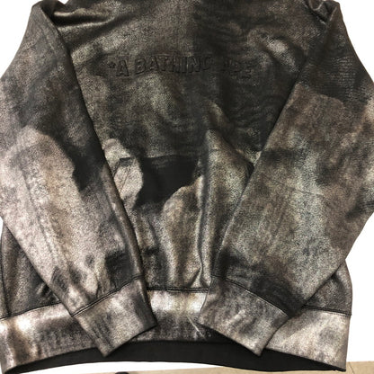 【中古品】【メンズ】 A BATHING APE アベイシングエイプ COATTED EMBOSS LOGO RELAXED FIT PULLOVER HOODIE 001PPL301318M コーテッド エンボス ロゴ 142-250430-kk-30-fuz サイズ：XL カラー：ブラック 万代Net店