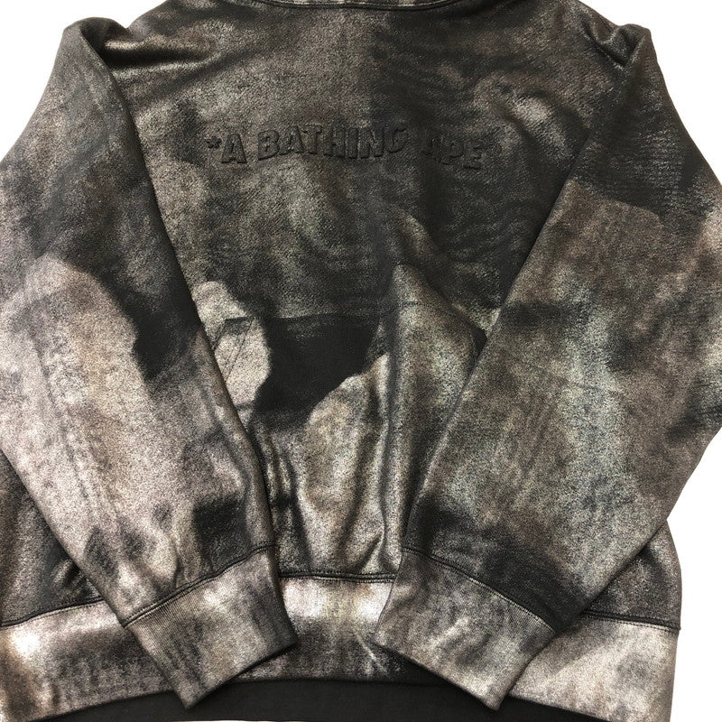 【中古品】【メンズ】 A BATHING APE アベイシングエイプ COATTED EMBOSS LOGO RELAXED FIT PULLOVER HOODIE 001PPL301318M コーテッド エンボス ロゴ 142-250430-kk-30-fuz サイズ：XL カラー：ブラック 万代Net店