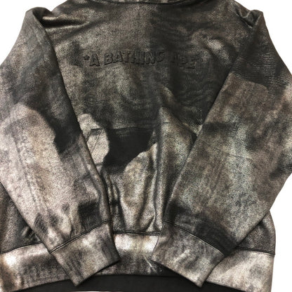 【中古品】【メンズ】 A BATHING APE アベイシングエイプ COATTED EMBOSS LOGO RELAXED FIT PULLOVER HOODIE 001PPL301318M コーテッド エンボス ロゴ 142-250430-kk-30-fuz サイズ：XL カラー：ブラック 万代Net店