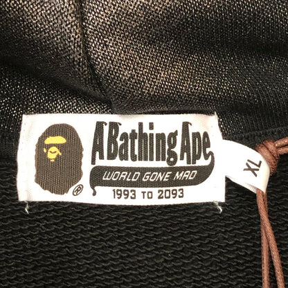 【中古品】【メンズ】 A BATHING APE アベイシングエイプ COATTED EMBOSS LOGO RELAXED FIT PULLOVER HOODIE 001PPL301318M コーテッド エンボス ロゴ 142-250430-kk-30-fuz サイズ：XL カラー：ブラック 万代Net店