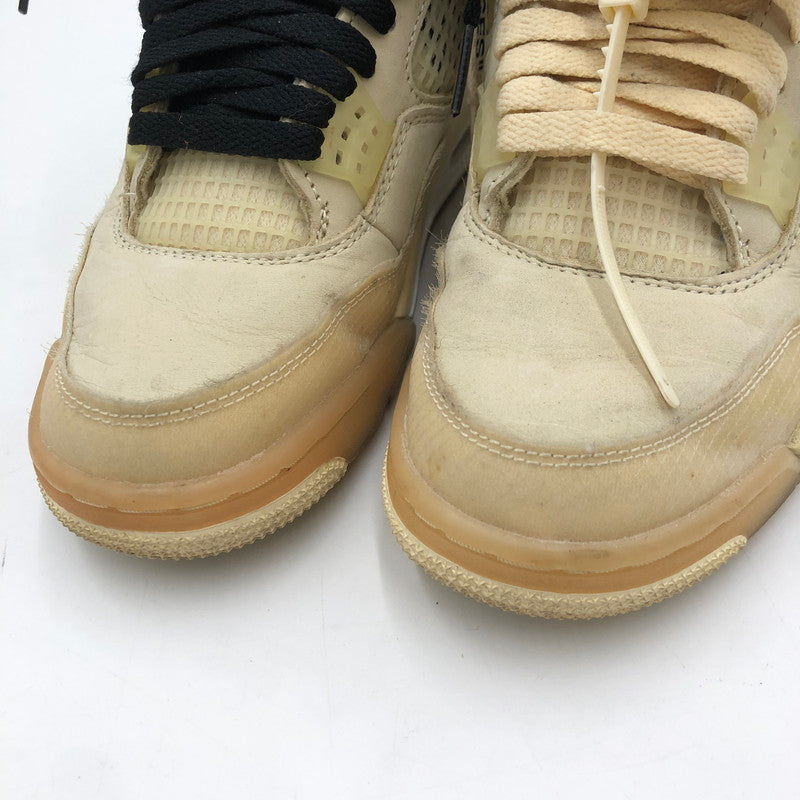 【中古品】【レディース】 NIKE ナイキ × OFF-WHITE オフホワイト 別注 コラボ WMNS AIR JORDAN 4 SP CV9388-100 ウィメンズ エアジョーダン 4 スニーカー 靴 160-250606-kk-03-tei カラー：SAIL/MUSLIN-WHITE-BLACK 万代Net店