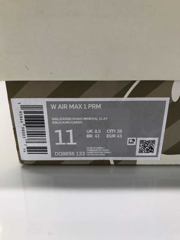 【中古品】【メンズ】 NIKE ナイキ DQ8656-133 W AIR MAX 1PRM エアマックス 靴 シューズ ローカットスニーカー 160-260924-AS-36-hon サイズ：28cm US11 カラー：SAIL/CARGO KHAKI-MINERAL CLAY 万代Net店