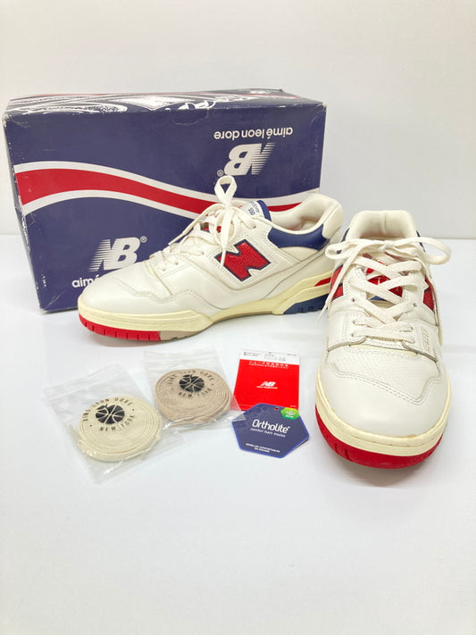 【中古品】【メンズ】 NEW BALANCE ニューバランス × Aime Leon Dore エメ レオン ドレ 別注 コラボ BB550A3 ローカット スニーカー 靴 162-260718-kk-30-hon カラー：OFF WHITE/RED/NAVY 万代Net店