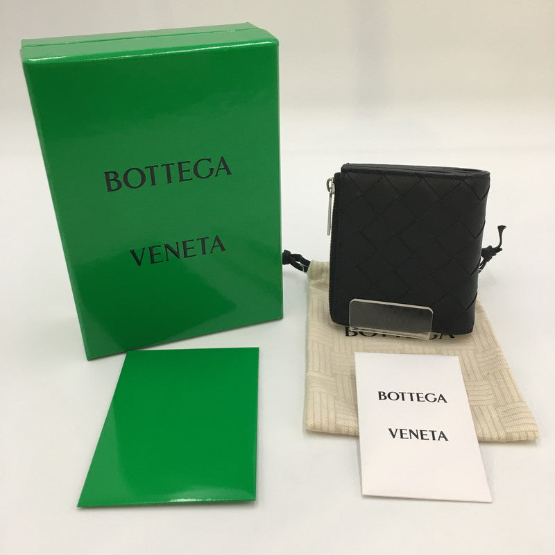 【中古美品】【メンズ】 BOTTEGAVENETA ボッテガヴェネタ イントレチャート 二つ折りファスナーウォレット 775546VCPQ48803 財布 181-250503-kk-01-tei カラー：ブラック 万代Net店