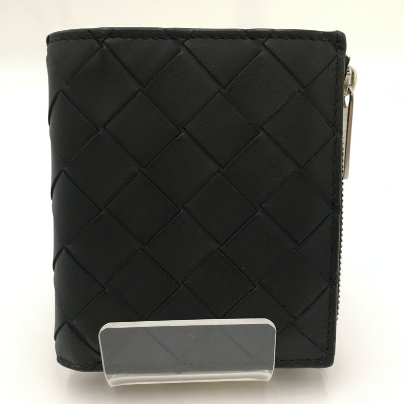 【中古美品】【メンズ】 BOTTEGAVENETA ボッテガヴェネタ イントレチャート 二つ折りファスナーウォレット 775546VCPQ48803 財布 181-250503-kk-01-tei カラー：ブラック 万代Net店