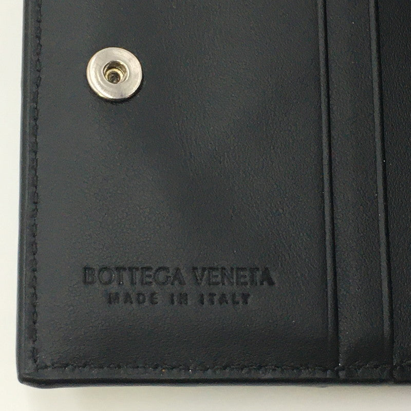 【中古美品】【メンズ】 BOTTEGAVENETA ボッテガヴェネタ イントレチャート 二つ折りファスナーウォレット 775546VCPQ48803 財布 181-250503-kk-01-tei カラー：ブラック 万代Net店