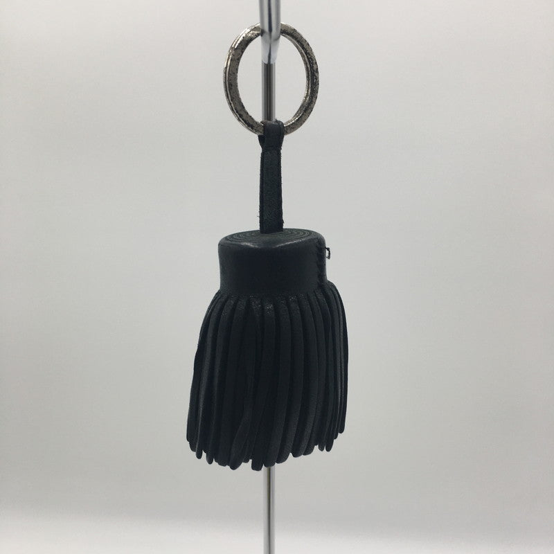 【中古品】【メンズ/レディース】 HERMES エルメス CARMEN LEATHER TASSEL CHARM KEY RING カルメン レザー タッセル チャーム キーホルダー アクセサリー 182-250609-KS-10-tei カラー：ブラック 万代Net店