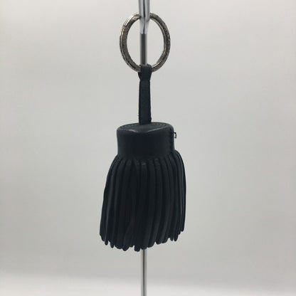 【中古品】【メンズ/レディース】 HERMES エルメス CARMEN LEATHER TASSEL CHARM KEY RING カルメン レザー タッセル チャーム キーホルダー アクセサリー 182-250609-KS-10-tei カラー：ブラック 万代Net店
