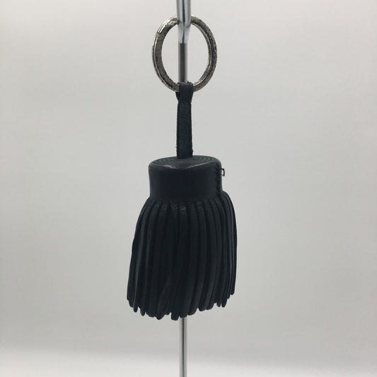 【中古品】【メンズ/レディース】 HERMES エルメス CARMEN LEATHER TASSEL CHARM KEY RING カルメン レザー タッセル チャーム キーホルダー アクセサリー 182-250609-KS-10-tei カラー：ブラック 万代Net店