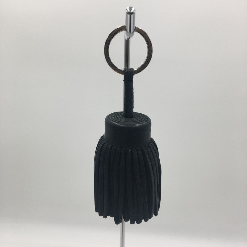 【中古品】【メンズ/レディース】 HERMES エルメス CARMEN LEATHER TASSEL CHARM KEY RING カルメン レザー タッセル チャーム キーホルダー アクセサリー 182-250609-KS-10-tei カラー：ブラック 万代Net店