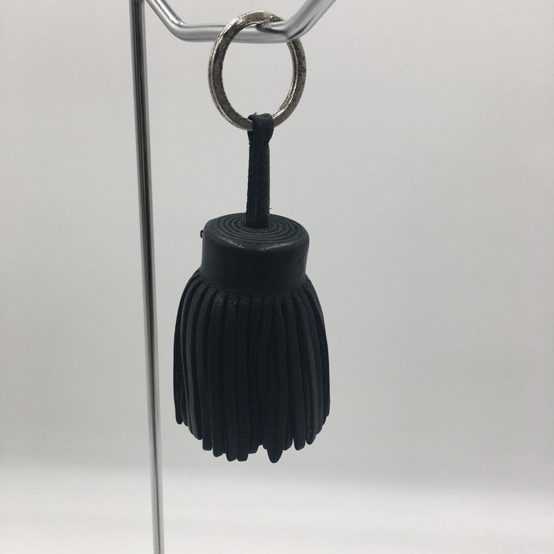 【中古品】【メンズ/レディース】 HERMES エルメス CARMEN LEATHER TASSEL CHARM KEY RING カルメン レザー タッセル チャーム キーホルダー アクセサリー 182-250609-KS-10-tei カラー：ブラック 万代Net店